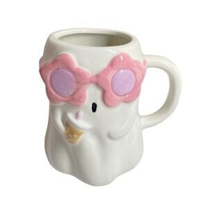 NEW Sunday Morning Girl Ghost Halloween Mug Flower Glasses